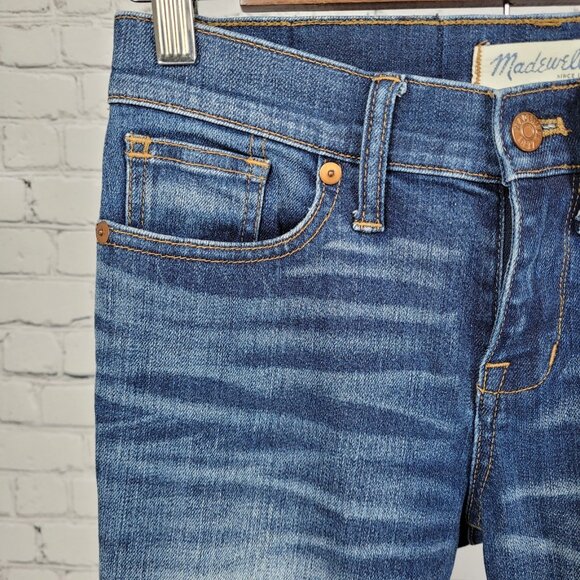 Madewell Blue Skinny Skinny Distressed Low Rise Stretch Jeans Size 26 (26x28) - Picture 9 of 13